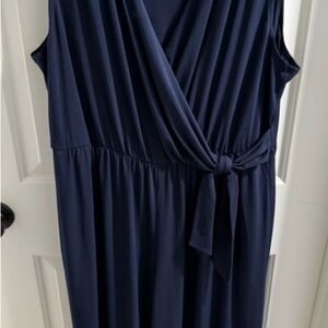 Elegant Navy Blue Sleeveless Romper